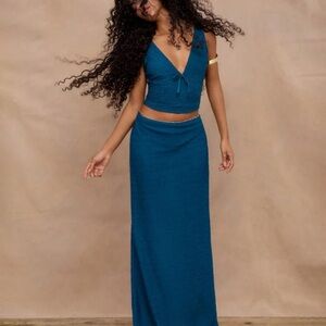 SHEIN Teal Maxi Two piece set